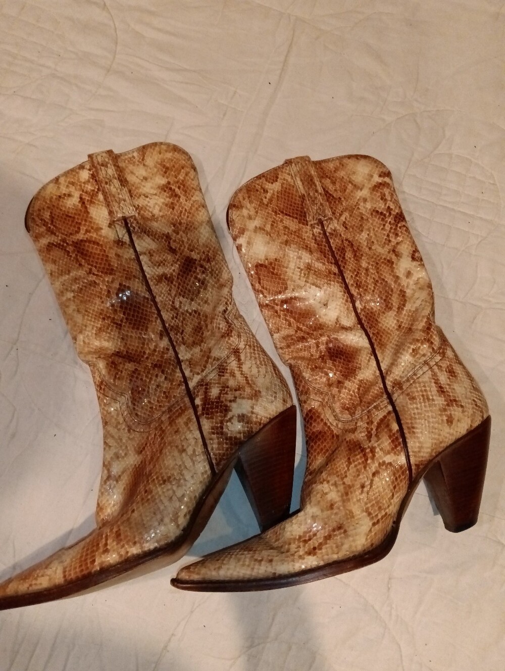 Authentic Charlie Horse Womens  Snakeskin Western Ankle Boots Absolutely Elegant